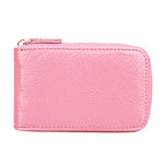정품 소가죽 단색 지퍼 세로형 카드 지갑 RFID 차단 카드 가방 보호 케이스 12 카드 슬롯, 사이즈: 11.5*7.5cm
