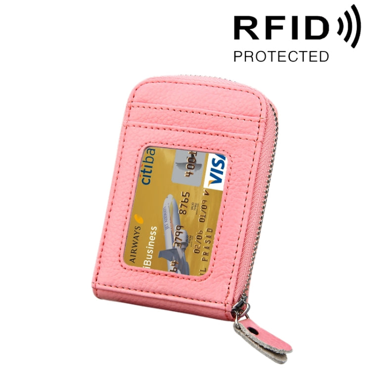 정품 소가죽 단색 지퍼 세로형 카드 지갑 RFID 차단 카드 가방 보호 케이스 12 카드 슬롯, 사이즈: 11.5*7.5cm