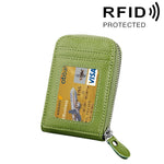 정품 소가죽 단색 지퍼 세로형 카드 지갑 RFID 차단 카드 가방 보호 케이스 12 카드 슬롯, 사이즈: 11.5*7.5cm