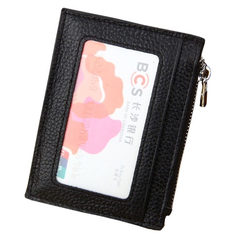 소가죽 단색 지퍼 카드 홀더 지갑 RFID 차단 카드 가방 보호 케이스 동전 지갑, 사이즈: 11*8*1.5cm