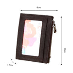 소가죽 단색 지퍼 카드 홀더 지갑 RFID 차단 카드 가방 보호 케이스 동전 지갑, 사이즈: 11*8*1.5cm