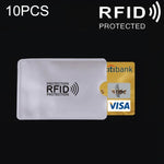 10개 세트 알루미늄 호일 RFID 차단 신용카드 ID 은행카드 케이스 카드 홀더 커버, 사이즈: 9.1*6.3cm, RFID 10개