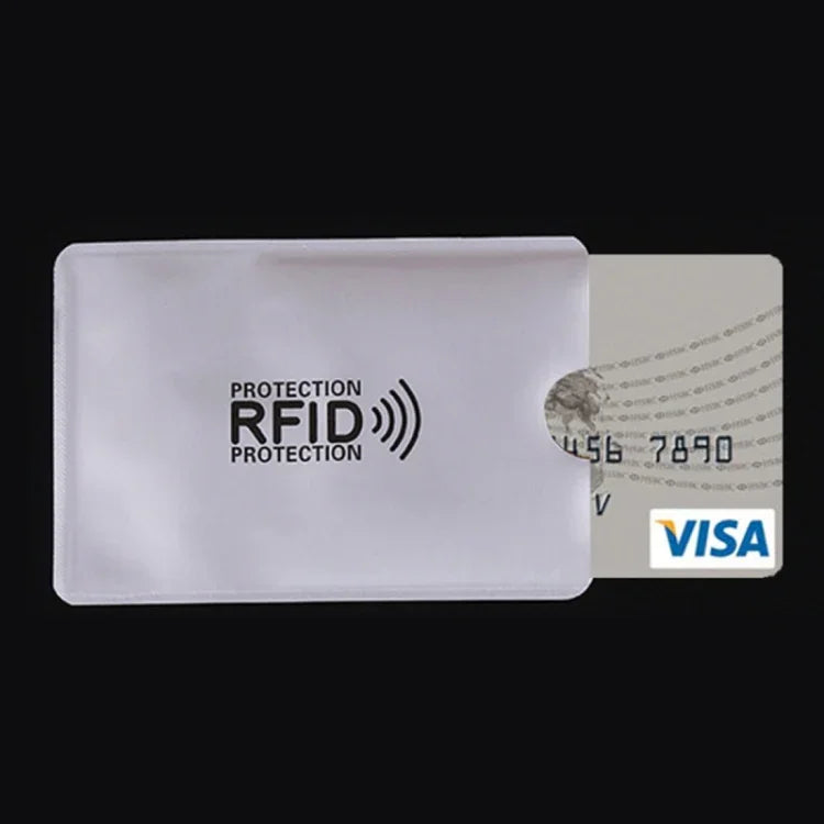 10개 세트 알루미늄 호일 RFID 차단 신용카드 ID 은행카드 케이스 카드 홀더 커버, 사이즈: 9.1*6.3cm, RFID 10개
