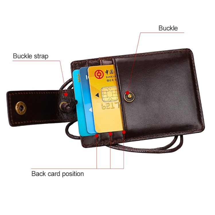KB153 방자성 RFID 가죽 카드 홀더 신분증 배지 목걸이 포함