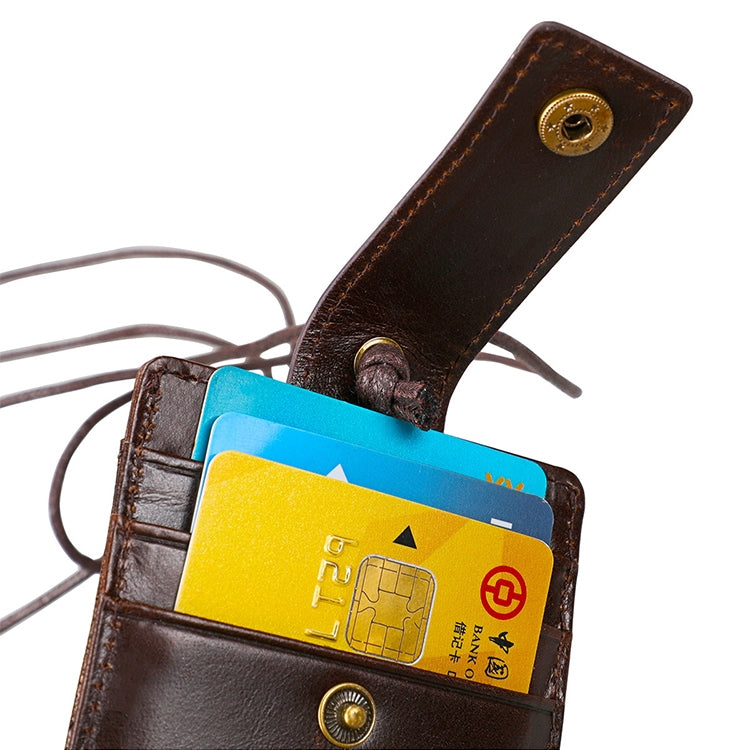 KB153 방자성 RFID 가죽 카드 홀더 신분증 배지 목걸이 포함