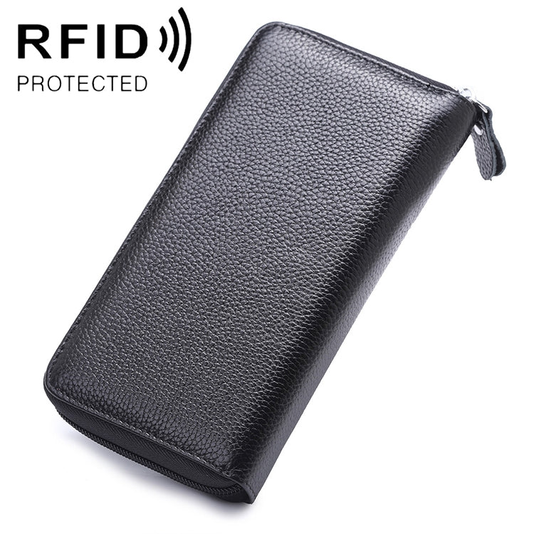 902 안티마그네틱 RFID 리치 텍스처 여성 대용량 핸드 지갑 카드 슬롯 포함 휴대폰 가방