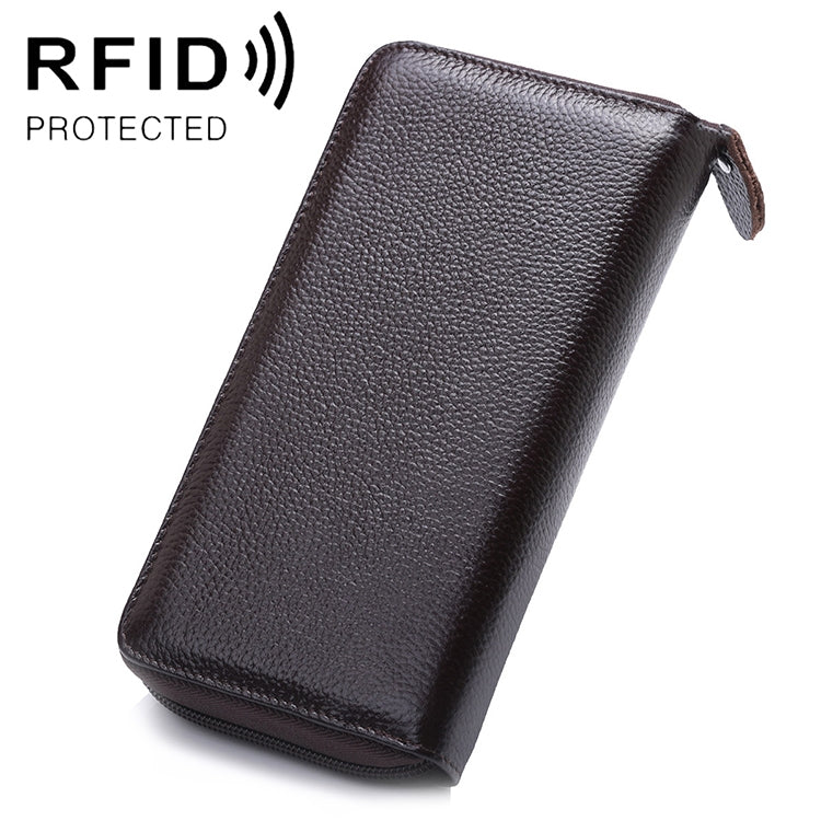 902 안티마그네틱 RFID 리치 텍스처 여성 대용량 핸드 지갑 카드 슬롯 포함 휴대폰 가방