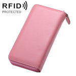 902 안티마그네틱 RFID 리치 텍스처 여성 대용량 핸드 지갑 카드 슬롯 포함 휴대폰 가방