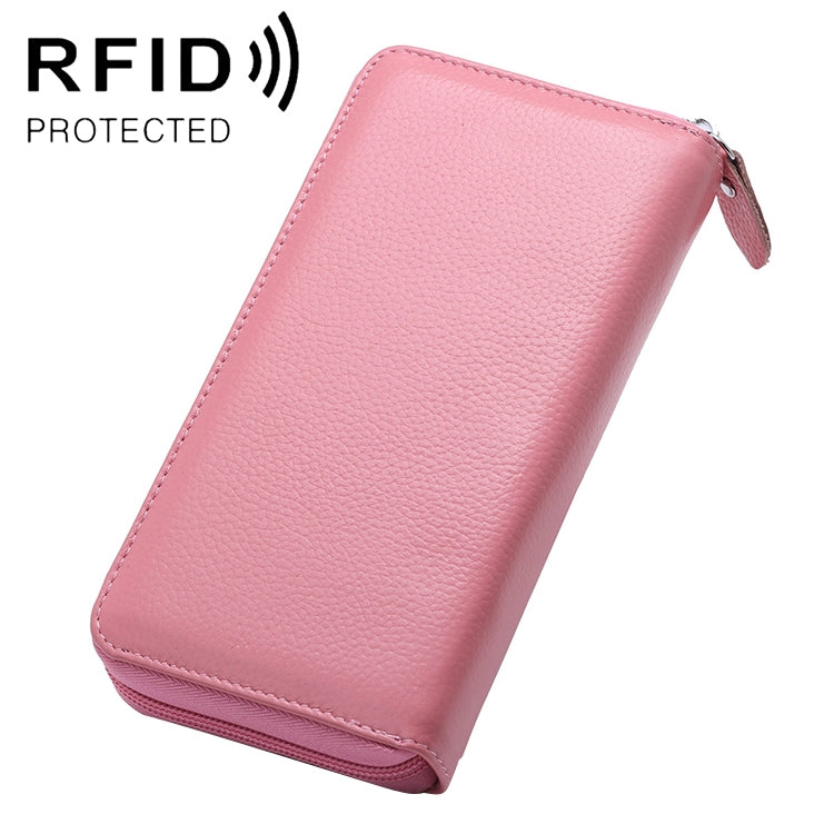 902 안티마그네틱 RFID 리치 텍스처 여성 대용량 핸드 지갑 카드 슬롯 포함 휴대폰 가방