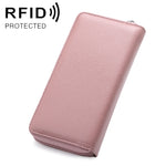 902 안티마그네틱 RFID 리치 텍스처 여성 대용량 핸드 지갑 카드 슬롯 포함 휴대폰 가방