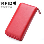 902 안티마그네틱 RFID 리치 텍스처 여성 대용량 핸드 지갑 카드 슬롯 포함 휴대폰 가방