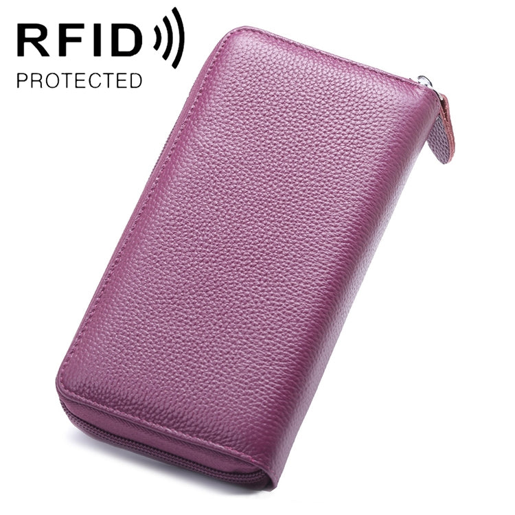 902 안티마그네틱 RFID 리치 텍스처 여성 대용량 핸드 지갑 카드 슬롯 포함 휴대폰 가방