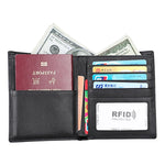 8235 방자성 RFID 다기능 크레이지 호스 텍스처 가죽 지갑 여권 가방