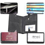 8235 방자성 RFID 다기능 크레이지 호스 텍스처 가죽 지갑 여권 가방