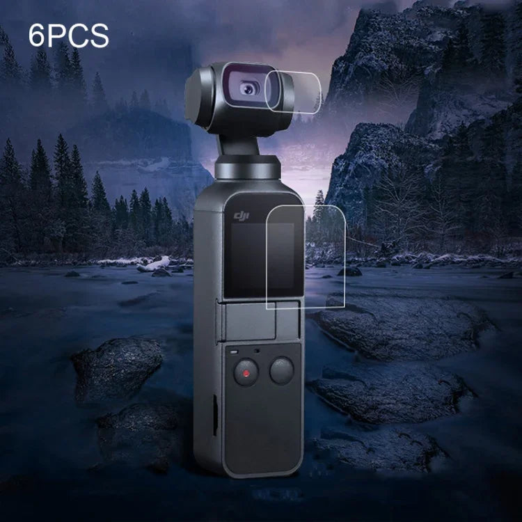 6개 렌즈 보호필름 + DJI OSMO Pocket 짐벌용 강화유리 스크린 필름, 6개 렌즈 보호필름
