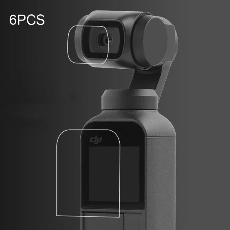 6개 세트 HD 렌즈 보호기 + 화면 필름 DJI OSMO 포켓 짐벌용, HD 렌즈 보호기