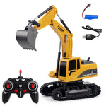 258-1 6채널 2.4G 1/24 RC 원격 제어 공학용 금속 굴착기 충전 RC 카, 금속