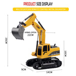258-1 6채널 2.4G 1/24 RC 원격 제어 공학용 금속 굴착기 충전 RC 카, 금속