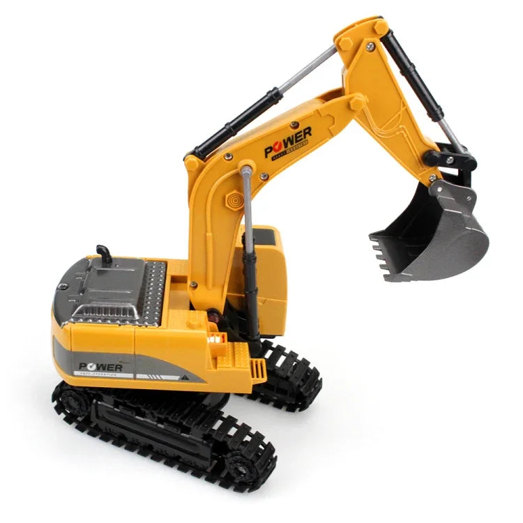 258-1 6채널 2.4G 1/24 RC 원격 제어 공학용 금속 굴착기 충전 RC 카, 금속