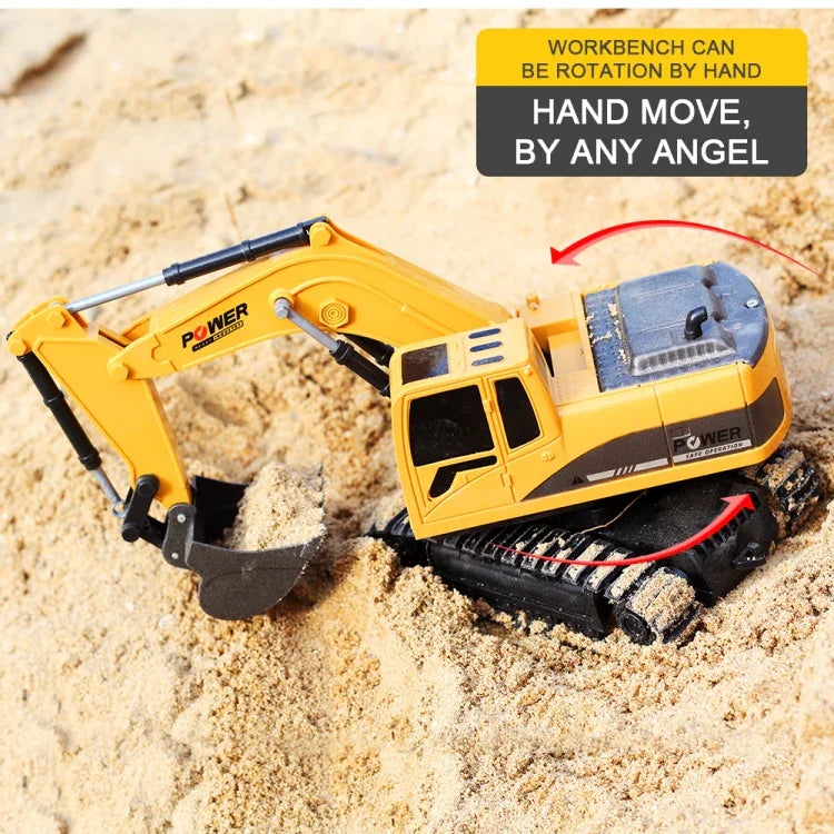258-1 6채널 2.4G 1/24 RC 원격 제어 공학용 금속 굴착기 충전 RC 카, 금속