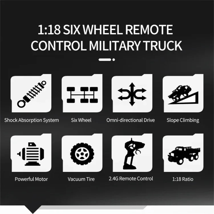 JJR/C 1:18 2.4GHz 4채널 원격 조종 동펑 7 6륜 장갑 트럭 차량 장난감, 동펑 7 (녹색), 동펑 7 (노랑)