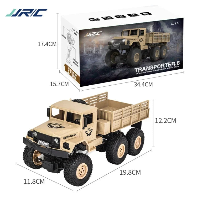 JJR/C 1:18 2.4GHz 4채널 리모컨 동풍 8륜 장갑 트럭 차량 장난감, 동풍 8 (그린), 동풍 8 (옐로우)