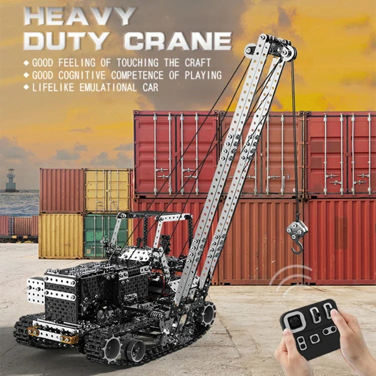 MoFun SW(RC)-010 2.4G 무선 원격 제어 10채널 사이드 크레인 어린이 DIY 스테인리스 조립 장난감, SW(RC)-010