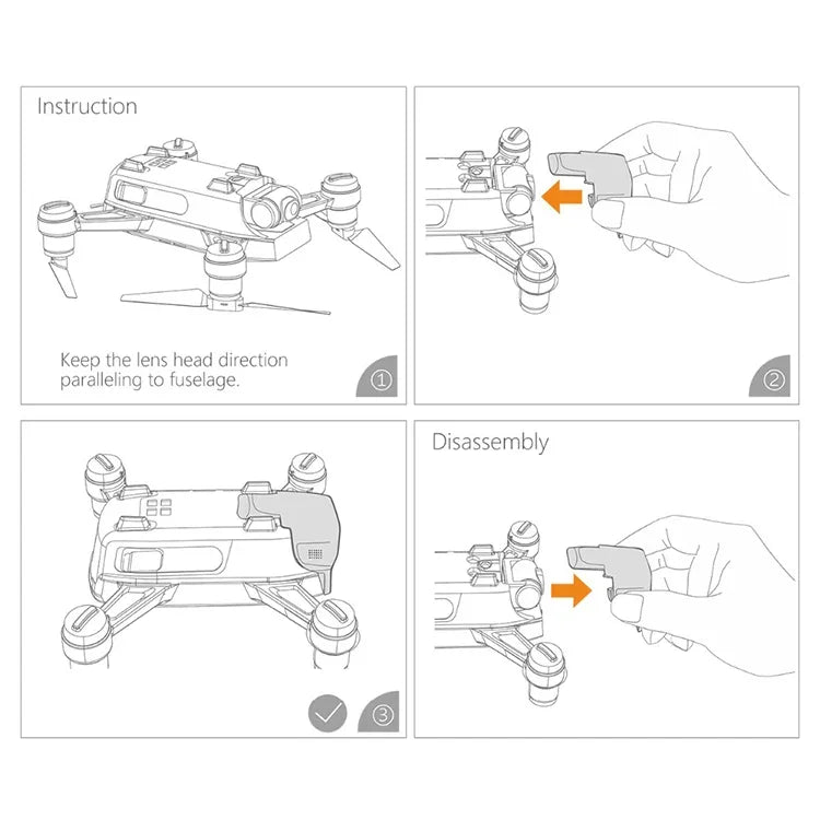 PGYTECH 짐벌 카메라 렌즈 후드 보호 커버 DJI 스파크용