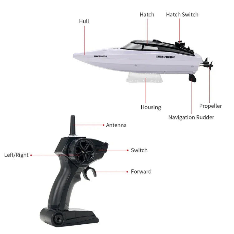 YDJ-818 2.4G RC 상어 보트 원격 조종 보트, YDJ-818