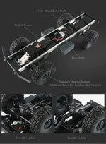 JJR/C Q60 Transporter-1 전신 1:16 미니 2.4GHz RC 6WD 트랙 오프로드 군용 트럭 장난감, Q60