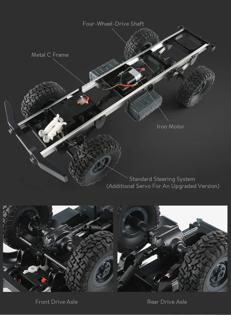 JJR/C Q60 Transporter-1 전신 1:16 미니 2.4GHz RC 6WD 트랙 오프로드 군용 트럭 장난감, Q60