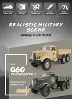 JJR/C Q60 Transporter-1 전신 1:16 미니 2.4GHz RC 6WD 트랙 오프로드 군용 트럭 장난감, Q60