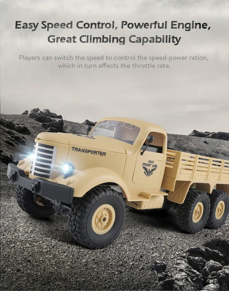JJR/C Q60 Transporter-1 전신 1:16 미니 2.4GHz RC 6WD 트랙 오프로드 군용 트럭 장난감, Q60