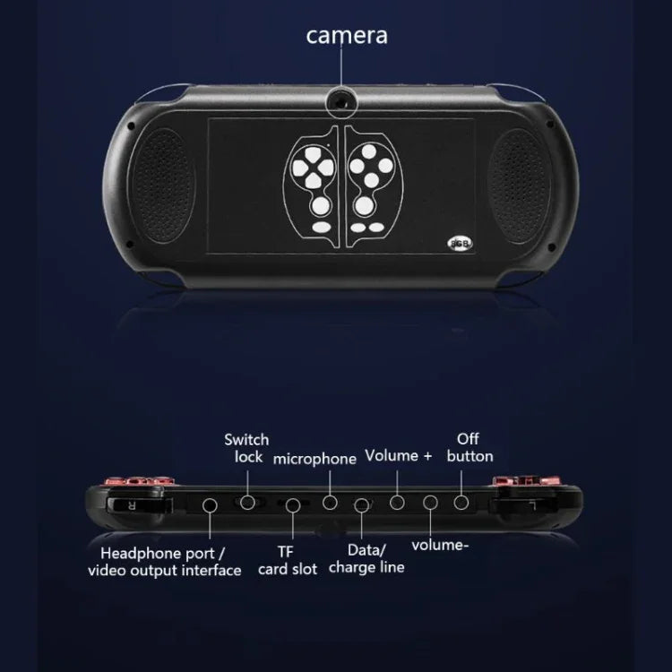 X7 Plus 복고풍 클래식 게임 휴대용 게임 콘솔 5.1인치 HD 스크린 & 8G 메모리, MP4 / 전자책 지원, X7 Plus (옐로우 + 레드), X7 Plus (옐로우), X7 Plus (블루 + 레드), X7 Plus (블루), X7 Plus (레드)