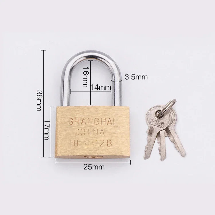 구리 자물쇠 소형 잠금장치, 스타일: 짧은 자물쇠 빔, 25mm 개방, 짧음, 25mm 개방