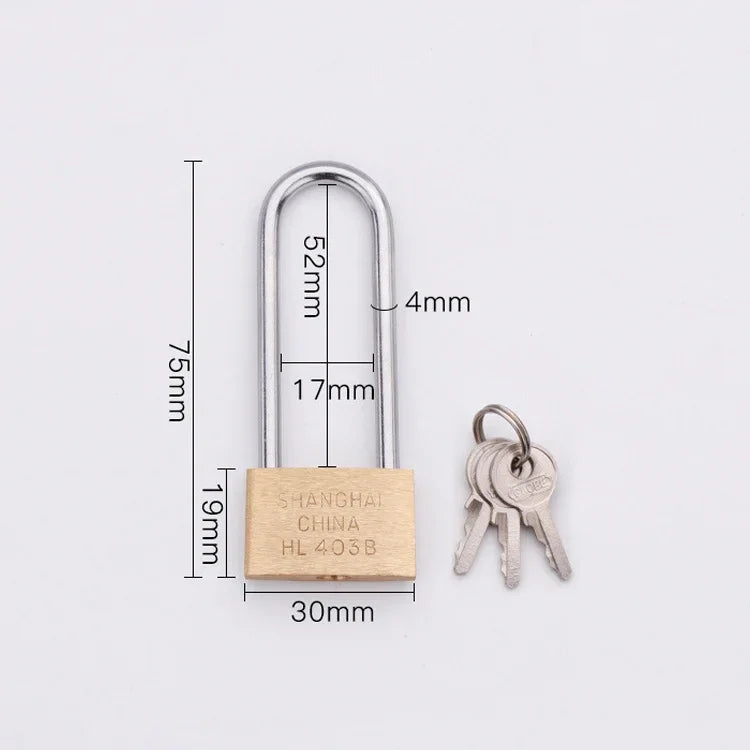 구리 자물쇠 소형 잠금장치, 스타일: 긴 자물쇠 빔, 30mm 잠금, 긴, 30mm 잠금