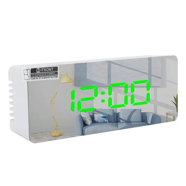 TS-S69-R 다기능 LED 알람 시계 배터리 / 플러그인 충전 겸용 메이크업 거울 시계, TS-S69-G, TS-S69-HW
