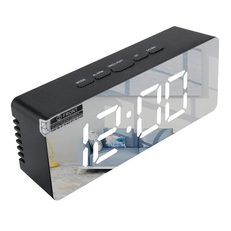 TS-S69-R 다기능 LED 알람 시계 배터리 / 플러그인 충전 겸용 메이크업 거울 시계, TS-S69-G, TS-S69-HW