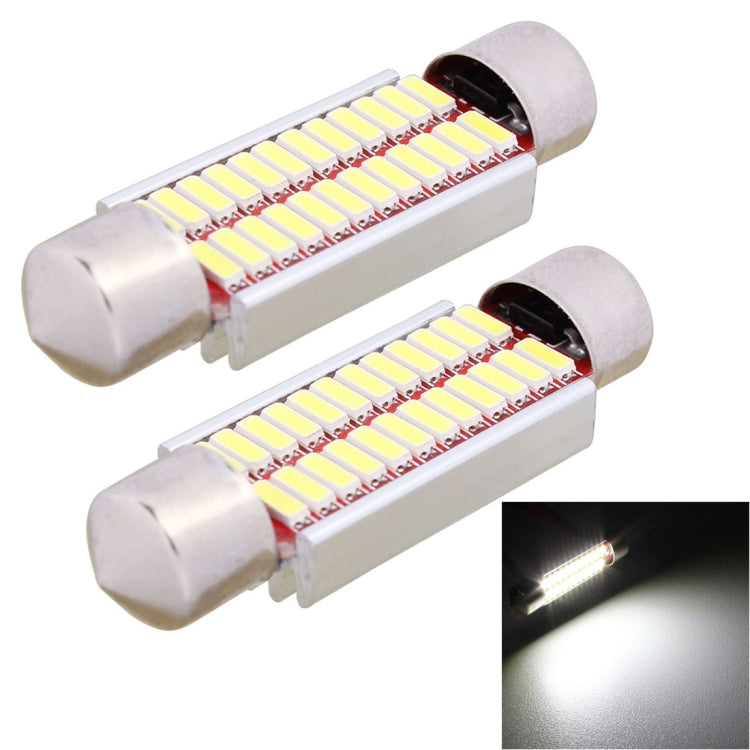 2 PCS 41mm 2W 240LM White Light 24 LED SMD 4014 Error Free License Plate Lights Car Light Bulb, 41mm