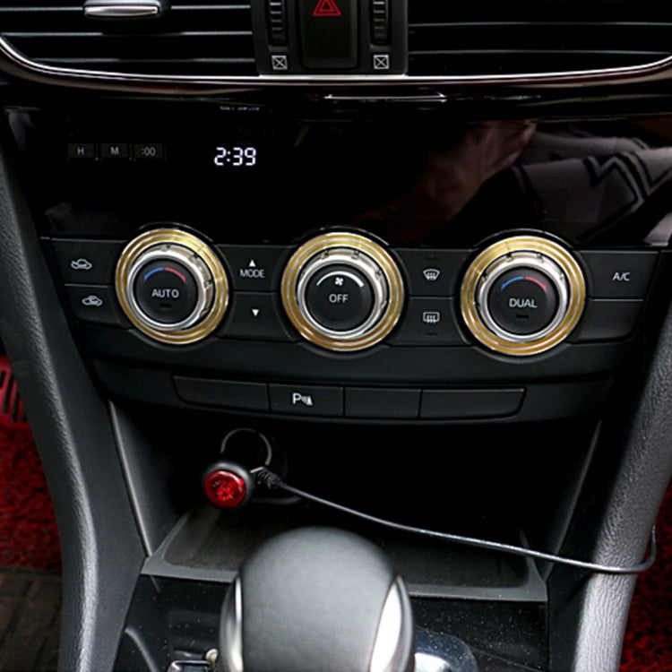 3 PCS Car Aluminum Air Conditioner Knob Case For ATENZA, For ATENZA(Red), For ATENZA(Silver), For ATENZA(Gold), For ATENZA(Blue)