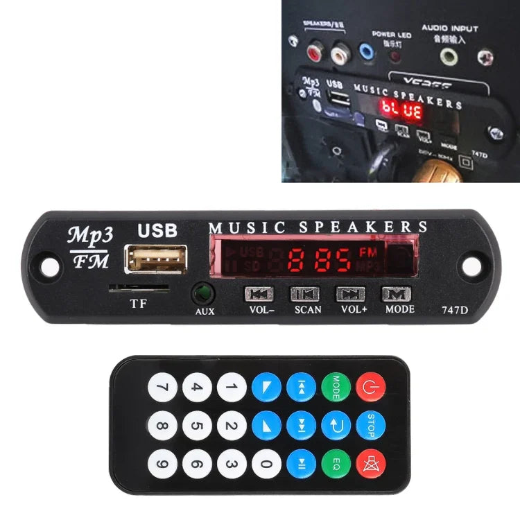 차량 12V 오디오 MP3 플레이어 디코더 보드 FM 라디오 TF USB 3.5mm AUX, 블루투스 및 녹음 기능 없음, 블루투스 및 녹음 기능 없음