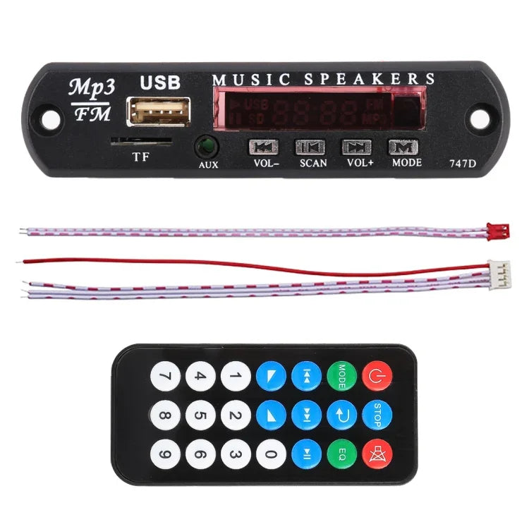 차량 12V 오디오 MP3 플레이어 디코더 보드 FM 라디오 TF USB 3.5mm AUX, 블루투스 및 녹음 기능 없음, 블루투스 및 녹음 기능 없음