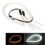 2 PCS 12V Car Daytime Running Lights Soft Article Lamp, White + Yellow Light, Length: 85cm, 85cm