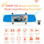 V100 7인치 LCD 터치 스크린 후방 거울 차량 녹화기 분리형 카메라 포함, 170도 광각 시야, 야간 투시 / 루프 비디오 / 모션 감지 / G-센서 / TF 카드 지원, 7인치