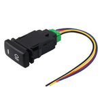 Car Fog Light Lamp Indicator 5 PIN On and Off Button Switch Control 4 Cable Auto Car Fog Light 5 Pin Switch On-Off Button Switch for Toyota, Large Size: 6*2.8*1.7cm, With Cable