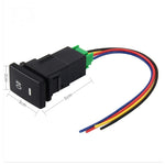 Car Fog Light Lamp Indicator 5 PIN On and Off Button Switch Control 4 Cable Auto Car Fog Light 5 Pin Switch On-Off Button Switch for Toyota, Small Size: 5*2.2*1.7cm, With Cable