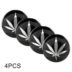 4 PCS Car-Styling Silver Leaves Pattern Metal Wheel Hub Decorative Sticker, Diameter: 5.8cm, Silver Leaves