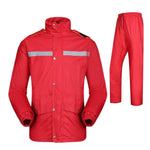 Durable Reflective Motorcycle Split Raincoat Pants Riding Bicycle Electric Bike Windproof Waterproof Rain Wear for Adult, Size: XL(Red), Size: XL