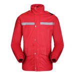 Durable Reflective Motorcycle Split Raincoat Pants Riding Bicycle Electric Bike Windproof Waterproof Rain Wear for Adult, Size: XL(Red), Size: XL