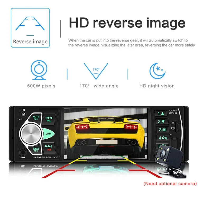 SWM-4022D HD 4.1인치 12V 범용 차량 라디오 수신기 MP5 플레이어, FM 및 블루투스 및 TF 카드 지원 리모컨 포함, SWM-4022D